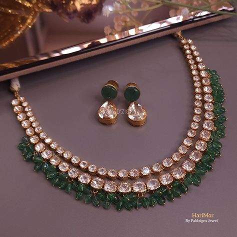 #moissanite #polki #harimor #necklaceset #semiprecious #groom #jewellery #indiangroom #uniquelook #groomaccessories #indiangroom #traditionalwear #handmade #jewelery #polkikalgi #silver #royallooking #groomlook #realjewellery Polki Necklace Set, Polki Sets, Gold Jewellry, Pretty Jewelry Necklaces, Diamond Necklace Designs, Polki Necklace, Indian Jewellery Design Earrings, Gold Jewelry Sets, Antique Gold Jewelry