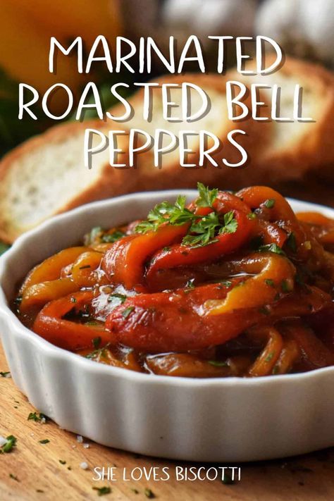 Best Italian Appetizers, Sweet Pepper Recipes, Roasted Bell Peppers, Red Pepper Recipes, Roasted Red Pepper Pasta, Italian Roast, Creamy Garlic Sauce, Pepper Recipes, Bell Pepper Recipes