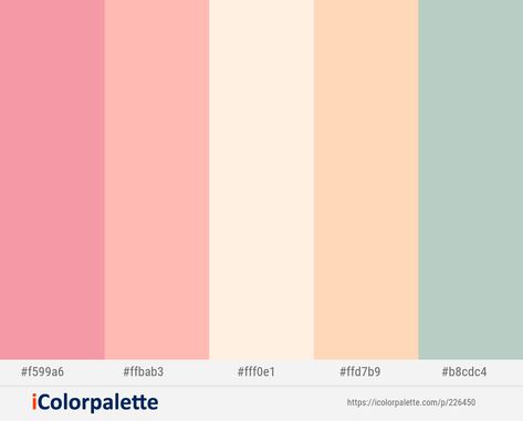 Peach Pallete, Telegram Theme, Peach Color Palettes, Coral Colour Palette, Sunset Color Palette, Cream Color Scheme, Pink Color Combination, Salmon Pink Color, Dark Sea Green