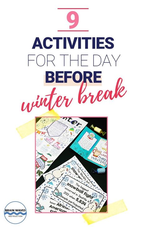 Make teaching before winter break much easier with this set of 9 FREE ELA activities. In the detailed lesson plan, you'll find everything you'll need to get students reading, writing, listening, and speaking. Make the day before a holiday break meaningful and fun with this detailed and free lesson plan. Perfect for 4th grade, 5th grade, 6th grade, and 7th grade. Winter Lesson Plans, January Lesson Plans, Christmas Lesson Plan, Winter Break Activities, Winter Lesson Plan, Winter Classroom Activities, 5th Grade Activities, Art Teaching Resources, Middle School Lesson Plans