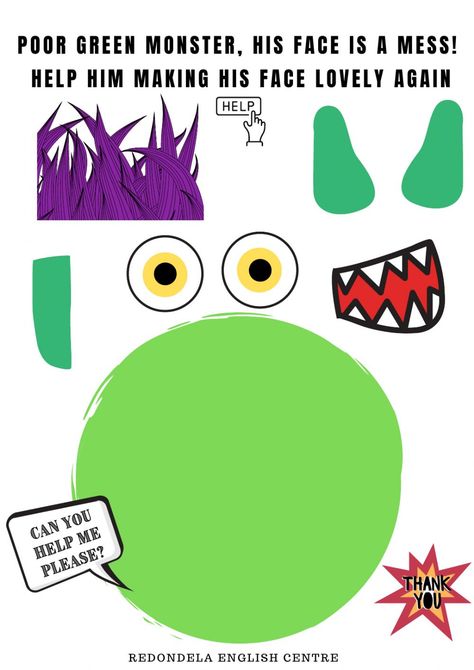 Big green monster interactive worksheet Big Green Monster Activities, Big Green Monster Craft, Big Green Monster, Monster Activities, October School, Storytime Crafts, Thinking Maps, Monster Craft, Monster Crafts