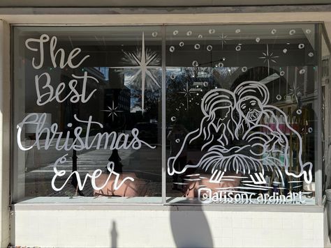 Window Nativity Scene, Nativity Window Art, Nativity Window Display, Nativity Window Painting, Nativity Scene Window Painting, Christmas Window Painting Template, Navity Scene, Gym Christmas, Window Paint