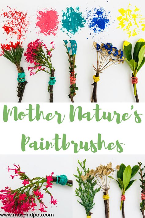 How lovely are these Mother Nature’s paint brushes? Each one makes different marks on the paper, when you dip it in paint. Kids will love hunting for different twigs, leaves and flowers to make these pretty paint brushes. And then exploring what patterns and marks they make. They’d be lovely to use when painting on an easel in the garden in spring or summertime. #naturespaintbrush #naturespaintbrush #naturespainting #naturespaint #diypaintbrush Painting On An Easel, Nature Walk Activities, Fun Kids Crafts, At Home Face Mask, Indoor Activities For Kids, Preschool Learning Activities, Nature Activities, Fun Crafts For Kids, Nature Crafts