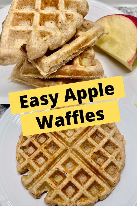 Whip up these easy apple waffles for a delicious breakfast or brunch. Made with simple ingredients and perfect for any occasion. Babies, toddlers, and kids of all ages love them too! Easy Apple Recipes For Kids, Toddler Apple Recipes, Toddler Waffle Recipe, Waffles For Toddlers, Toddler Waffles, Eggs In Waffle Maker, Waffles For Baby, Baby Waffles, Waffles Recipe Easy