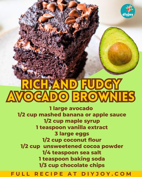 Did you know you could make rich and fudgy brownies using avocados? Yes, you can! Learn how to make these healthy and yummy brownies here. Avocado Brownies Recipes, Avocado Brownies Healthy, Yummy Brownies, Bacon Chili, Avocado Brownies, Slushie Recipe, Clean And Delicious, Brownie Ingredients, Egg Salad Recipe