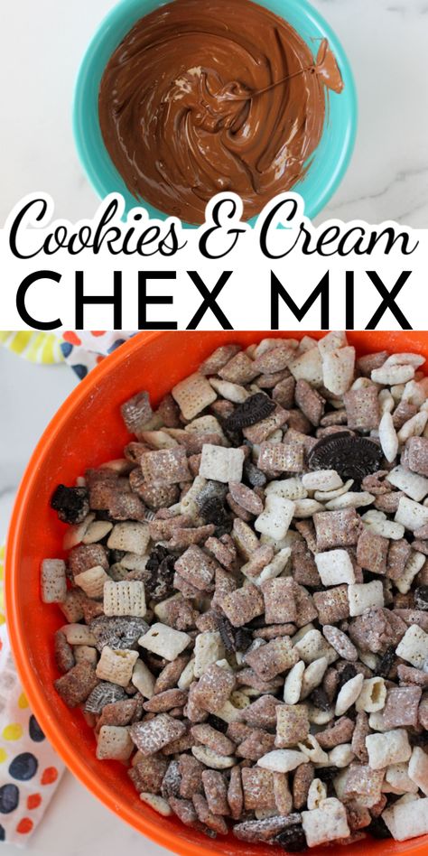 Cookies And Cream Chex Mix Recipe, Oreo Chex Mix Recipes, Chex Mix Recipes With White Chocolate, Coconut Chex Mix Recipes, White Chocolate Chex Mix Recipes Six Sisters, Chex Mix With White Choc, Chocolate Chex Recipes, Nut Free Chex Mix Recipes, Chex Mix Chocolate