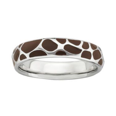 jcp | Personally Stackable Sterling Silver Giraffe Print Enamel Stackable Ring Giraffe Ring, Giraffe Jewelry, Enamel Rings, Black Hills Gold Jewelry, Sterling Silver Stacking Rings, Stack Ring, Black Hills Gold, Giraffe Print, Enamel Ring