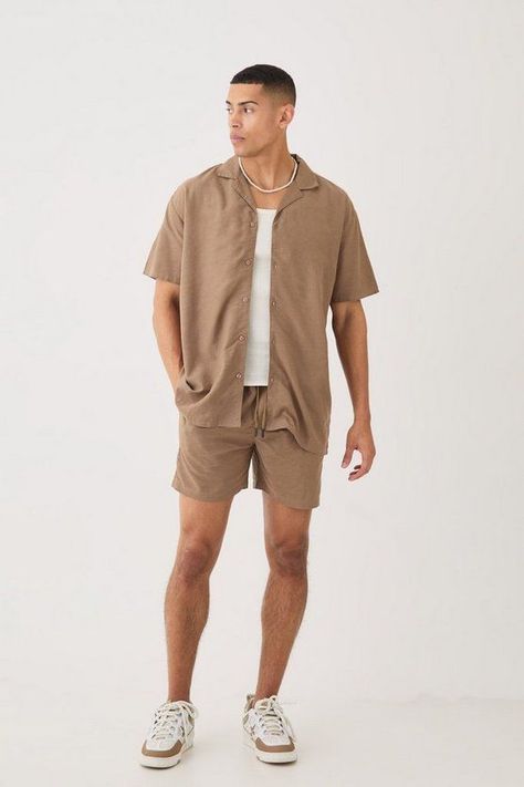 Great outfit Loving it so much Winery Men’s Outfit, Men’s Fashion Summer Work, Modern Men’s Style, Linen Shirt Outfit Men’s Beach, Mens Outfit With Shorts, Summer Outfits For Men Casual, Man Short Pants Outfit, Minimal Streetwear Men, Comfy Summer Outfits Men