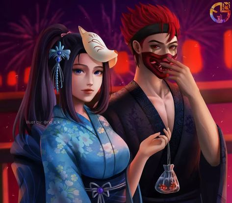 Rioart on Instagram: “Hanabi&Hanzo summer festival #mlbbfansart” Hanabi And Hanzo, Hanzo Mlbb, Hanabi X Hanzo, Mlbb Hanabi, Hanabi Mlbb, Mlbb Ships, Annie Sun, Anime Wall Prints !!, Recent Anime