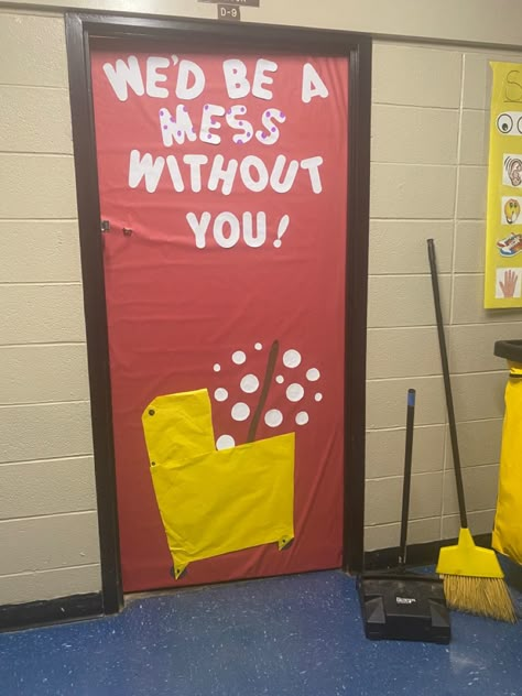 Janitor Appreciation Poster, Janitor Door Decoration, Janitor Appreciation Ideas, Custodian Door Decoration, Decorating Door Ideas, Custodian Appreciation Poster, Custodian Appreciation Ideas, Janitor Appreciation, American Education Week