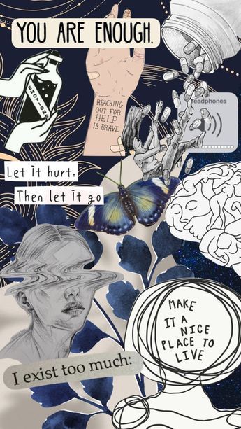 Pin Board Aesthetic, Healing Collage, Health Collage, Personality Collage, Identity Collage, Multimedia Collage, Mental Health Artwork, Mood Collage, Quote Collage