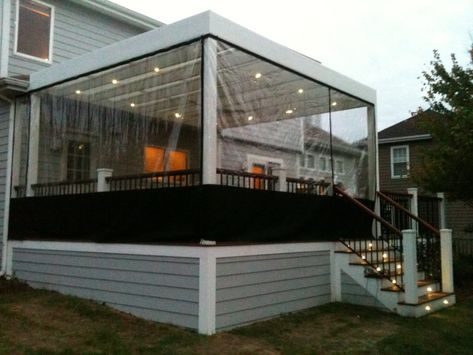 Tips on How to Heat a Screened-in Porch in the Winter | PWHI Temporary Patio, Deck Enclosures, Summer Patio Decor, Diy Patio Cover, Screened In Porch Diy, Enclosure Ideas, Porch Enclosures, Diy Shower Curtain, Pergola Curtains