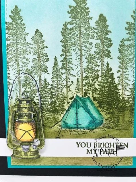 Outdoor Card, Camping Cards, Stamped Christmas Cards, Card Making Videos, Masculine Birthday Cards, Card Tutorial, Stamping Up Cards, Some Cards, Male Cards