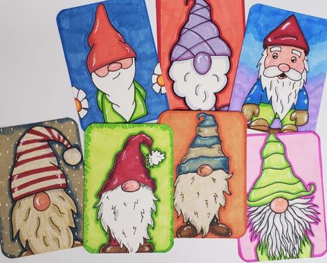 Gnome Drawing Tutorial for Beginner Artists - Art by Ro Gnome Step By Step, Draw A Gnome, Gnome Drawings, Drawings With Markers, Draw Outline, December Art, Gnome Paint, Gnome Crafts, Drawings For Beginners