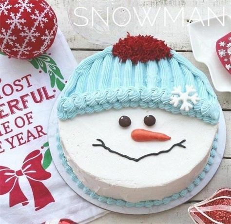 Winter Torte, Christmas Cupcakes Decoration, Christmas Themed Cake, Snowman Cake, Cake Christmas, Christmas Cake Designs, Christmas Cake Decorations, Xmas Cake, Winter Cake