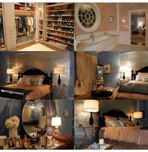 Blair Waldorf Room Decor, Blair Waldorf Home Decor, Blair Bedroom, Blair Waldorf Penthouse, Gossip Girl Bedroom Inspiration, Waldorf Penthouse, Blair Waldorf Bedroom Aesthetic, Blair Waldorf Apartment, Blair Waldorf's Bedroom