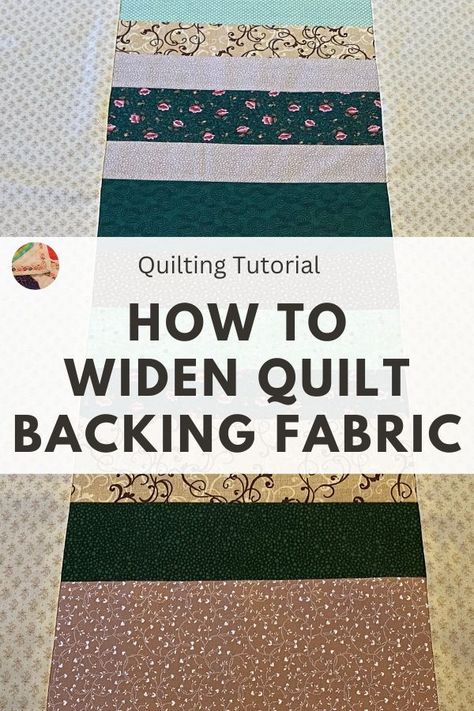 Have you ever discovered that the quilt backing fabric is not wide enough for the quilt top? It’s a common and frustrating scenario. However, you can always make your backing wider by adding a simple vertical pieced strip. Watch our video and read our photo tutorial by clicking the link. Pieced Quilt Backings, Pieced Backings For Quilts, Quilt Backings Ideas, Pieced Quilt Backs Ideas Simple, Pieced Quilt Backing Ideas, Quilt Back Ideas Simple, Quilt Panel Border Ideas, Quilt Backing Ideas, Backing A Quilt