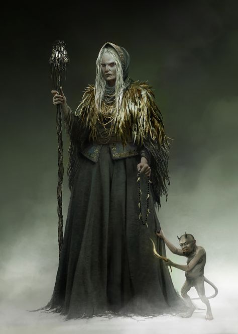 ArtStation - The Witch of the Goldenwood Bloodborne Concept Art, Magick Art, Asian Style Art, Types Of Magic, My Fantasy World, Paintings And Drawings, 다크 판타지, Game Concept Art, Witch Art