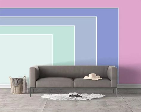 3D Abstract Minimalist Cold-toned Square Wallpaper | Etsy Minimalist Wall Paint, Wall For Bedroom, Square Wallpaper, Wall Paint Patterns, Paint Patterns, Wall Painting Living Room, Room Wall Painting, Bedroom Wall Designs, Bedroom Wall Paint