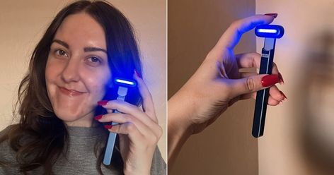 Solawave Blue Light Therapy Wand Review With Photos | POPSUGAR Beauty Solawave Before And After, Led Light Facial, Acne Light Therapy, Blue Light Therapy, Light Mask, Daily Face Wash, Sydney Sweeney, Popsugar Beauty, Clearer Skin