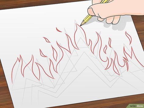 How to Draw Flames: 14 Steps (with Pictures) - wikiHow Draw Flames, Flames Drawing, Drawings On Lined Paper, Drawing Flames, Scary Drawings, Fire Drawing, Pencil Drawings Easy, Jeremiah 29, Gesture Drawing