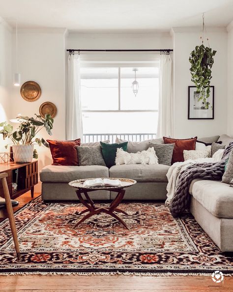 Love how cozy our living room is feeling! Finally found links to all the things I always get questions on! http://liketk.it/2zYVp #liketkit @liketoknow.it Industrial Interior Style, Furnitur Ruang Keluarga, Modern Boho Living Room, Apartment Decoration, Decor Ikea, Trendy Living Rooms, Bohol, Design Del Prodotto, Boho Living Room