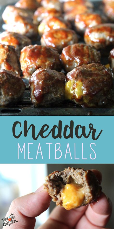 Cheddar Meatballs, Party Food Meatballs, Tailgate Appetizers, Holiday Party Food, Stuffed Meatballs, Hamburger Dishes, Cheese Stuffed Meatballs, Appetizer Meatballs, Holiday Party Foods