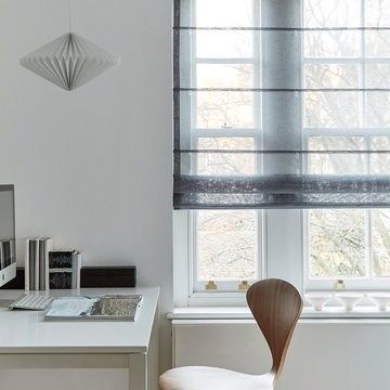 Browse 220+ Roman blinds and find exactly what you’re looking for. Save with great prices and enjoy a full in-home service, including measuring & fitting. Net Curtain Ideas, Modern Net Curtains, Sheer Roman Blinds, Curtain Alternatives, Office Blinds, Curtain Drawing, Types Of Blinds, House Blinds, Fitted Blinds