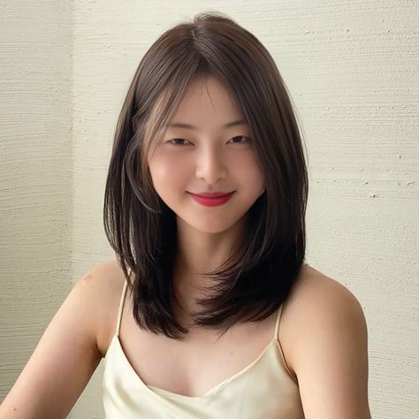 Hair Inspiration Short Straight, Japan Hairstyle Short, Short Hair Round Face Asian, Mikasa Haircut, Medium Length Haircut Round Face, Oval Haircut, Short Hair For Chubby Faces, Japan Hairstyle, Korean Bangs Hairstyle