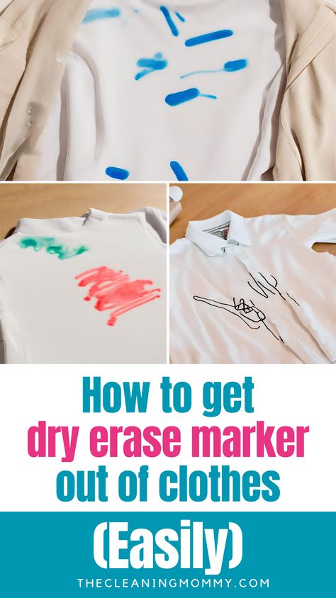 If you find dry erase marker on your clothes, here is the best way to remove dry erase marker from your clothes easily!  How to get out dry erase marker from your clothes following these simple steps! Removing Dry Erase Marker From Clothes, How To Remove Dry Erase From Clothes, How To Get Expo Marker Out Of Clothes, Remove Marker From Clothes, How To Get Marker Out Of Clothes, Dry Erase Marker Out Of Clothes, How To Remove Marker From Clothes, How To Get Permanent Marker Out Of Cloth, How To Get Dry Erase Marker Off Clothes