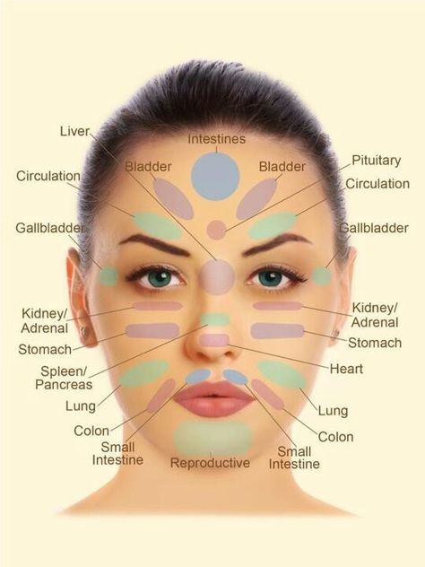 Face Reflexology Chart | Face Reflexology | Interesting | Pinterest Gesicht Mapping, Acupressure Chart, Shiatsu Massage Acupressure, Face Mapping Acne, Magnet Therapy, Reflexology Chart, Face Mapping, Face Exercises, Shiatsu Massage