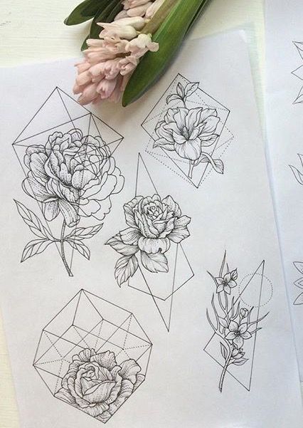 ♡┊𝔥𝔲𝔫𝔫𝔦𝔢𝔟𝔲𝔪 Tattoo Painting, Dragons Tattoo, Kunst Tattoos, Shape Tattoo, Tattoo Feminina, Geometric Flower, Trendy Tattoos, Skin Art, Piercing Tattoo