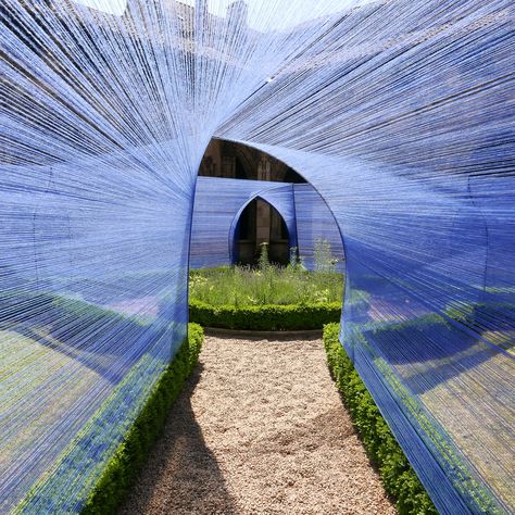 Atelier YokYok Designs an Enchanting String Installation in Cahors String Installation, French Cathedrals, Sacred Architecture, The Cloisters, Sculpture Installation, Land Art, Burning Man, Public Art, Walkway