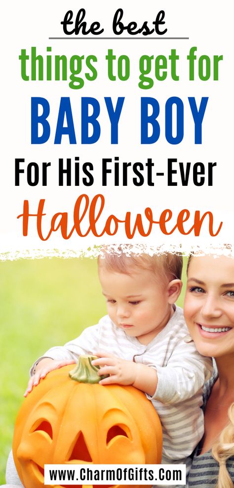 Here are some spooktacularly adorable gift ideas for the baby boy's first Halloween. Great for nephew, grandkids, grandson, etc. #firsthalloween #giftidea #babyboy Halloween Gifts For Grandkids, Halloween Buckets Ideas, Gifts For Baby Boy, Gifts For Newborn, 7 Month Baby, Diy Halloween Treats, Halloween Gift Ideas, Baby Boy Halloween, Halloween Gift Bags