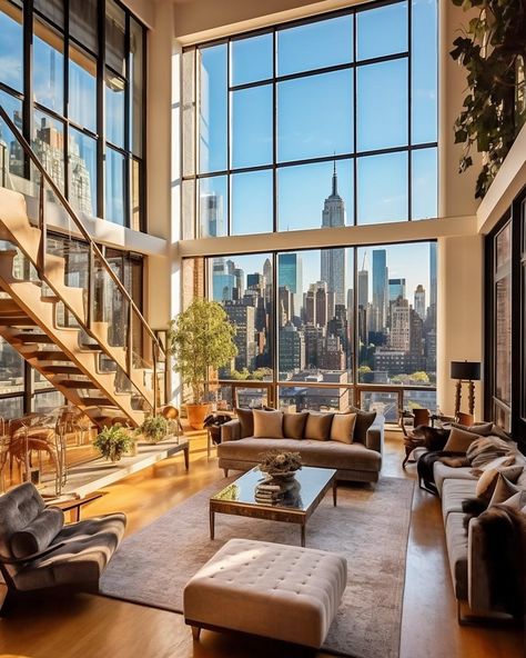 Apartamento New York, Penthouse Aesthetic, Dubai Apartment, Appartement New York, Rooms Aesthetic, Penthouse Ideas, Nyc Penthouse, New York Penthouse, Spring Interiors