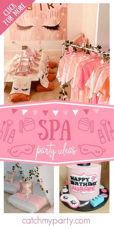 Spa Themed Birthday Party Decorations, Skin Care Birthday Party, Toddler Spa Party, Make Up Party Ideas, Spa Birthday Party Ideas For Kids, Spa Birthday Decorations, Spa Birthday Cake, Boho Spa, Spa Party Activities