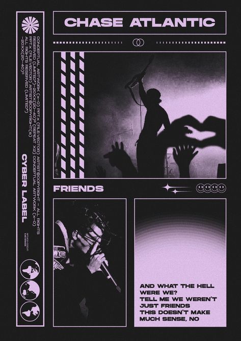 poster design brutalism Chase Atlantic Poster, Purple Poster, Conceptual Artwork, Music Poster Ideas, Chase Atlantic, Music Poster Design, Poster Room, Bedroom Posters, Black And Purple