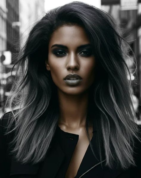 Reverse Balayage On Grey Hair: Everything You Need To Know #reversebalayage #grayhair #greyhair #greybalayage #graybalayage #hair #hairstyle #hairstyles #haircut #haircuts #haircutsforwomen #hairstylesforgirls #hairstyling #hairstylesforwomen #hairideas #hairstyleideas Balayage On Grey Hair, Balayage Styles, Charcoal Hair, Reverse Balayage, Gray Balayage, Embrace Natural Beauty, Grey White Hair, White Hair Color, Dark Brunette