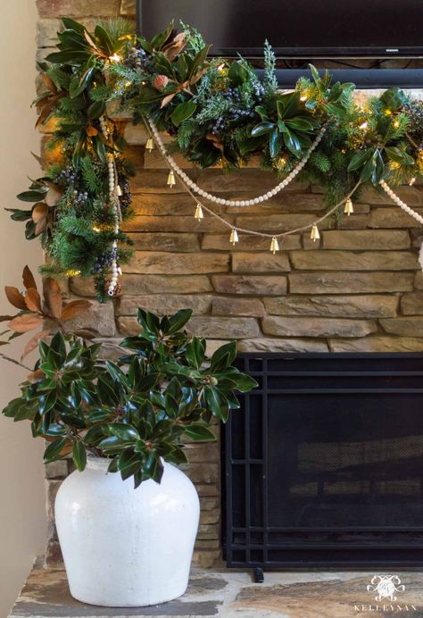 Christmas Mantel Garland, Christmas Garland Mantle, Mantel Garland, Christmas Mantel Decor, Mantel Decor Ideas, Fireplace Garland, Mantle Garland, Christmas Fireplace Decor, Christmas Mantel