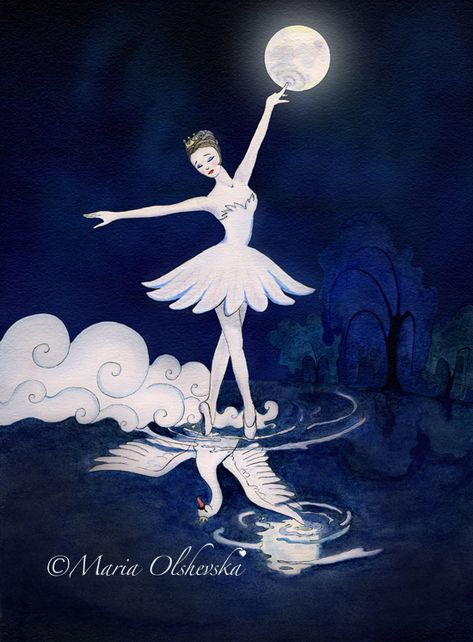 Odette Enchanted by mariyaolshevska.deviantart.com on @deviantART Swan Princess Art, Swan Lake Fairy Tale, Swan Lake Illustration, Swan Lake Watercolor, Swan Lake Costumes, Barbie Swan Lake Art, Swan Lake Art Painting, Swan Lake Wedding, Ballerina Art Paintings