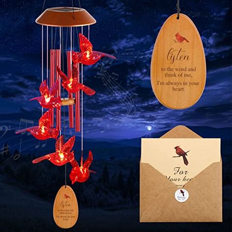 Mothers Day Decorations, Cardinal Gifts, Sympathy Wind Chimes, Garden Hooks, Solar Wind Chimes, Hanging Solar Lights, Memorial Wind Chimes, Christmas Yard Decorations, Gardening Gift