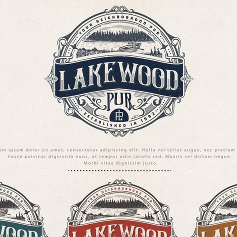 Lakewood Pub by Project 4 Pub Logo Design, Old English Pub, Pub Logo, English Pub, Bar Music, Craft Beer Bar, Architectural Logo, Logos Inspiration, Pub Signs