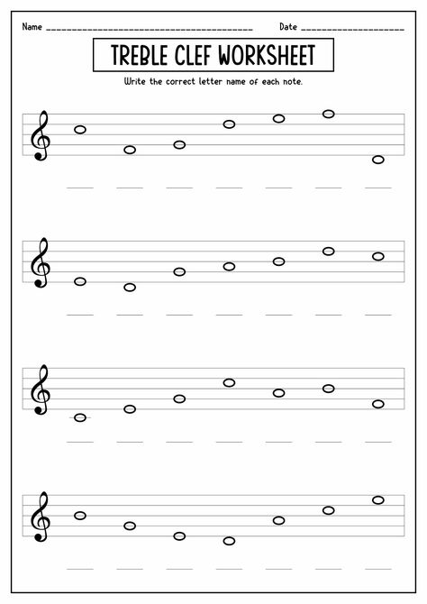 Treble Clef Notes, Piano Worksheets, Free Music Worksheets, Teaching Games, Choir Teacher, Music Terms, Music Theory Worksheets, Teaching Game, School Homework