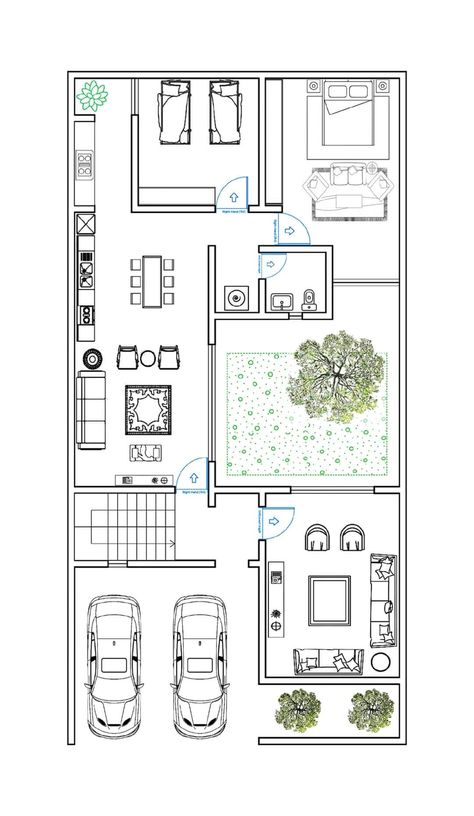 Tvd House, Single Storey House Plans, House Architecture Styles, Dental Office Design Interiors, House Plans With Pictures, Narrow Lot House, Interior Architecture Drawing, Free House Plans, House Floor Design