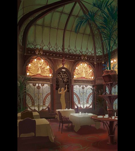 Scotch On The Rocks, Fairy Oak, Interior Concept Art, Art Nouveau Interior, Mood Art, Art Procreate, Location Inspiration, Art Nouveau Architecture, Art Nouveau Art