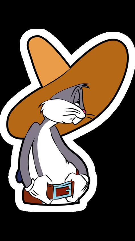 Bugs Bunny put on a wide belt, cowboy boots, big hat, and looks like a real cowboy! This image suits him very much! The cartoon sticker with Bugs Bunny Cowboy!. Bugs Bunny Cowboy, Cowboy Bugs Bunny, Bugs Bunny Drawing Sketches, Cowboy Cartoon Character, Boots Art Drawing, Bugs Bunny Tattoo Design, Cowboy Boots Cartoon, Bugs Bunny Painting, Bugs Bunny Art