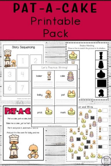 Pat A Cake, Preschool Jobs, Cake Song, Preschool Routine, Rhyme Activities, Nursery Rhyme Crafts, Cake Printable, Prek Literacy, Nursery Rhymes Preschool