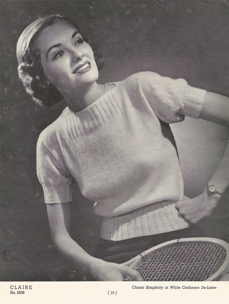 Free Vintage Knitting Pattern: 1930's Cashmere Blouse | Renée And The Cat's Meow Trendy Knitting, Lindy Hop, Vintage Knitwear, Vintage Knitting Patterns, Knitted Wit, Hat Knitting Patterns, Knit Outfit, Mode Vintage, Vintage Knitting