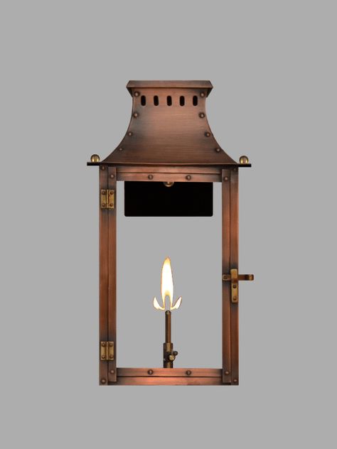 The CopperSmith Lighting | Electric + Gas Copper Lanterns Gas Lighting, Antique Objects, Copper Lantern, Gas Lamp, Gas Lanterns, Lantern Design, Small Porches, Lantern Lamp, Lighting Accessories