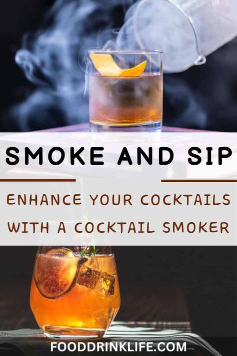 Elevate your cocktails with a cocktail smoker, perfect for adding a unique touch to your drinks. Cocktail Smoker, Mezcal Margarita, Smoked Cocktails, Hot Cocktails, Types Of Cocktails, Wood Apples, Pecan Wood, Cocktail Gifts, Pear Wood